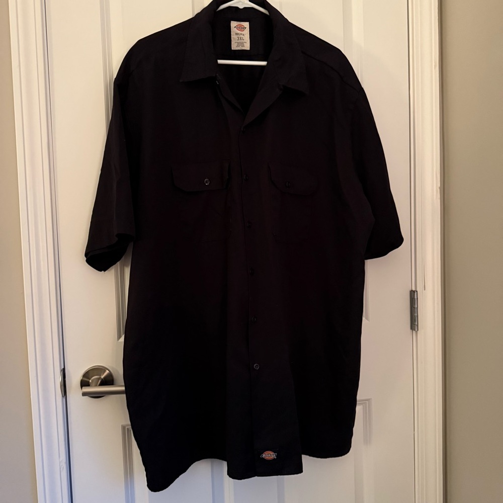 Men's Dickies Black Work Shirt. 3XL. Used. See Description- Slight Discoloration